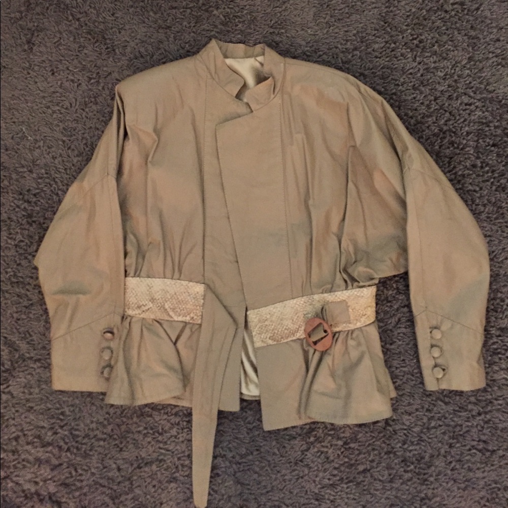 COPY - Vintage Retro 80's Python Belted Jacket